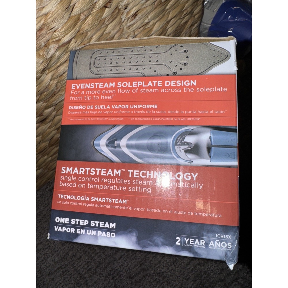 BLACK+DECKER; Steam Iron with Retractable Cord Gray- Brand New In Box (SEE PICS) - Picture 4 of 5